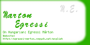 marton egressi business card